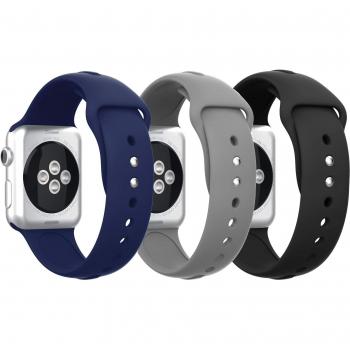 YaYuu Correa Apple Watch 42mm 38mm Pulsera iWatch de Reemplazo Ajustable, Banda Silicona para Reloj Apple, Brazalete Deportivo Flexible y Transpirable para Apple Watch Series 1/2 / 3/4