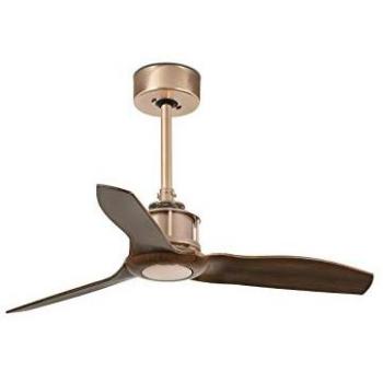 Ventilador de Techo sin Luz WiFi DC Cobre Justfan Ø810mm 33423WP Faro - Ventilador de techo de madera y cobre de 81 cm Smart con control remoto incluido, receptor Smart 34150 no incluido