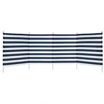 Paravientos Aktive 320x250x124 cm, 4 paneles, rayas azul y blanco