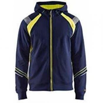 Blaklader Hi-Vis Zip Hoodie in Marina/Fluorescent Yellow XXL
