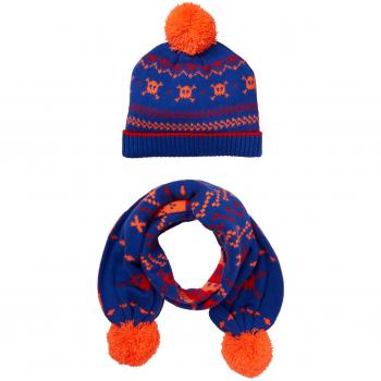 Billy Bandit V08014 Pull On Hat+Gloves+Scarf Guantes, Azul, S para Bebés