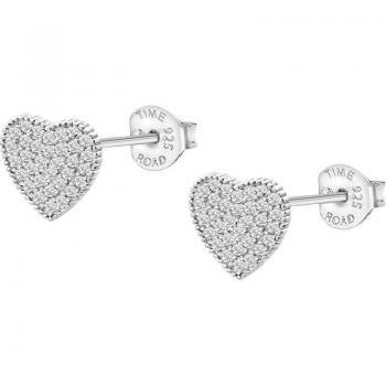 Pendientes de Plata con Motivo de Corazón Time Road WS03226