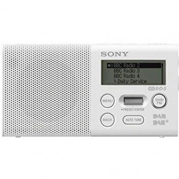 Sony XDR-P1DBP - Radio Digital Portátil con DAB+, FM y Rango de Frecuencia 87,5-108 MHz / 174,928-239,200 MHz en Blanco