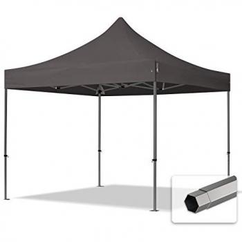 Carpa Plegable 3x3m Premium Acero 40mm Gris Oscuro