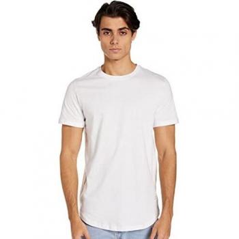 Jack & Jones Noa Crew Neck T-Shirt, Black, Long Line Fit, Size M