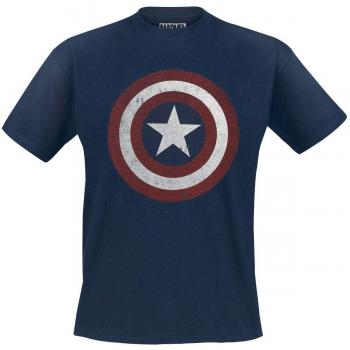 Capitán América Shield Logo Camiseta Azul Marino M