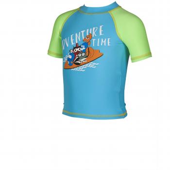 ARES5 Arena - Camiseta Infantil para Deportes acuáticos, Infantil, 002055, Sea Blue-Shiny Green, 98