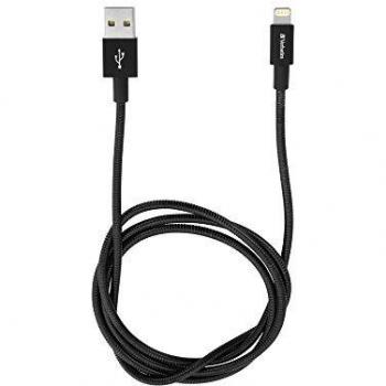 Verbatim Lightning Cable de Carga USB - Negro - Cable de Carga Robusto y Resistente a quiebres para Modelos de iPhone - Cable 100 cm - Cable Lightning - Cargador USB - Cable de Carga para móvil