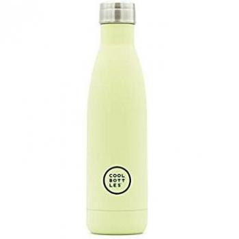 Cool Bottles - Botella de Agua de Acero Inoxidable - 500 ml - Pastel Green - 26,5 x 7 cm - Botella Térmica Hermética - Bebidas Frías 36 H y Calientes 18 H - Triple-Cool Technology - Libre de BPA