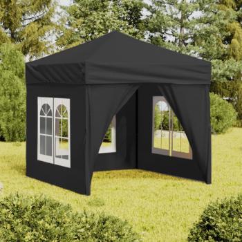 Carpa de fiesta plegable 2x2 m antracita con paredes laterales