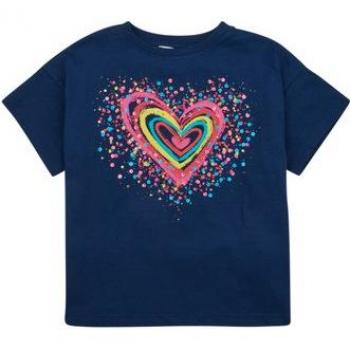 Camiseta Desigual azul corazón para niños ajuste regular 7-8 años