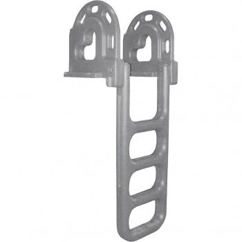 Dock Edge 2064-F Flip-Up Polyethylene Roto Molded 4-Step Dock Ladder - Grey