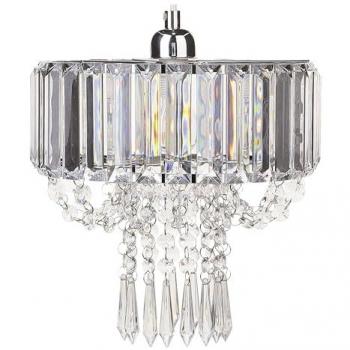 Lámpara de Araña Decorativa de Metal Transparente con Cristales Acrílicos 83 cm Adorn