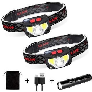 Linterna Frontal LED USB Recargable, ZOYJITU 2Pcs Linterna de cabeza led recargable, 8 Modos de uso