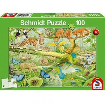 Puzzle Schmidt - Animales en la Selva, 100 Piezas (56250)