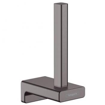 Hansgrohe AddStoris Wall-Mounted Spare Toilet Paper Holder in Brushed Black Chrome