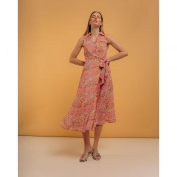 Vestido midi cruzado estampado cashemiras NIZA