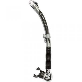 Cressi Schnorchel Beta Ultra Flex Tubo de Snorkel, Unisex, Plateado/Negro, Talla única