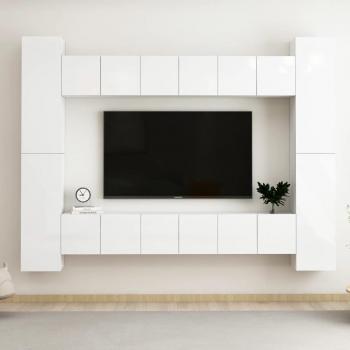 Set de muebles salón TV 10 piezas madera ingeniería 60 x 30 x 30 cm, Mueble de Salon, Mueble TV, Mueble Televisor, Mesa de TV, Mueble tele - Juego de mueble para TV de
