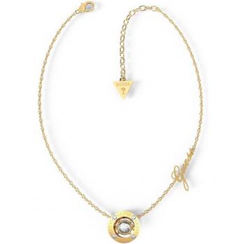 Collar Guess JUBN01459JWYGT-U Solitaire de Acero Dorado con Cristal