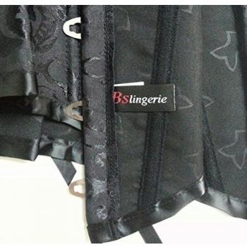 Bslingerie® Corsé para mujer, para reducir la cintura, brocado multicolor negro xx-large