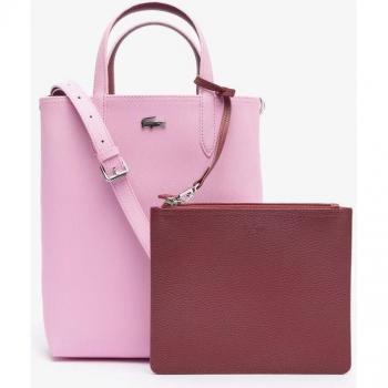 Bolso tote Anna reversible en lona revestida rosa de Lacoste para mujer, bicolor, dimensiones 29x22x10cm (AxAnxP), modelo NF2991AA