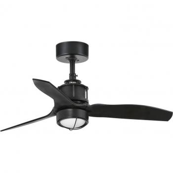 Ventilador de Techo Just Steel con Difusor de Cristal 67,4 cm