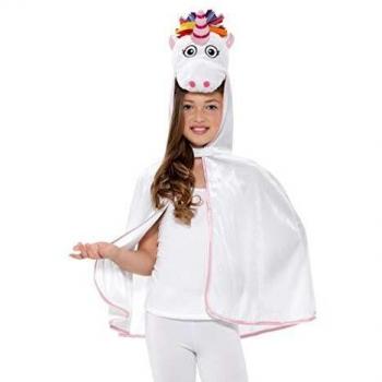 Capa de Unicornio Blanca y Rosa para niña