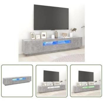Mueble para TV con luces LED gris cemento 200x35x40 cm