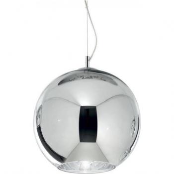 Colgante Nemo Metal Cromo 1 bombilla 55cm, lámpara colgante de techo tipo domo para interiores, 1 luz, cromo, E27