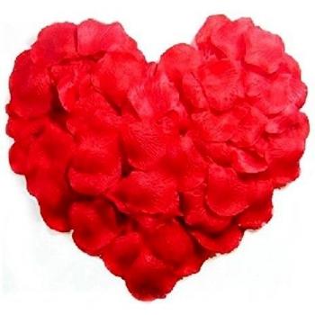 UEETEK Rojo de seda Artificial realista 1000pcs levantó pétalos decoraciones para fiesta de boda