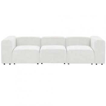Sofá Modular Moderno de 3 Plazas con Tapicería de Pana Blanca Falsterbo