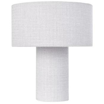 Lámpara de mesa moderna Malips con pantalla de lino gris y base de algodón, 35 cm