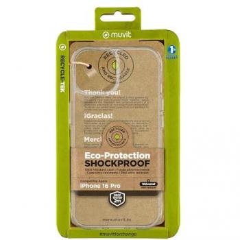 Funda Shockproof 2m Muvit For Change Compatible con Apple iPhone 16 Pro Transparente