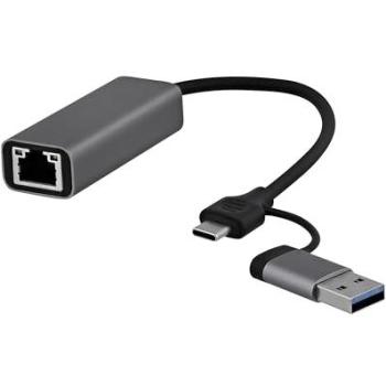 Adaptador USB 3.0 Tipo A/C a RJ45 Gigabit T'nB (Gris)