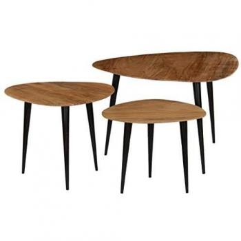 vidaXL Coffee Table Set 3 Pieces Solid Acacia Wood