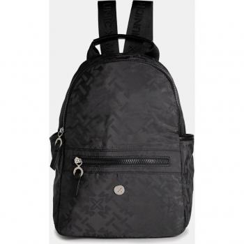 Mochila de nylon negra Munich Clever con diseño moderno, compartimentos múltiples, correas ajustables y respaldo acolchado