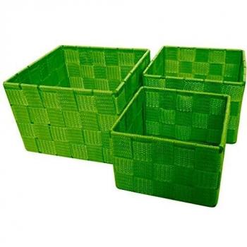 Laroom Juego 3 cestas, Verde, 3 Unidades