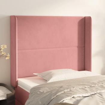 Cabecero con orejas de terciopelo rosa 93x16x118/128 cm Vidaxl Rosa