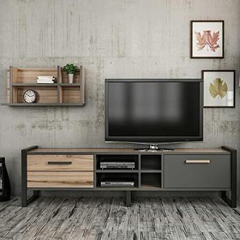 Minar by Home Mania - Mueble de TV con Estante Leno