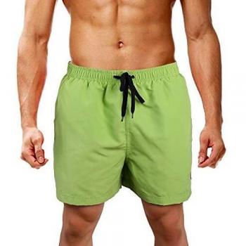 LK LEKUNI Bañador Hombre Pantalones de Playa con Forro con Cordón Traje de Baño Pantalón Ceñido_Verde_M