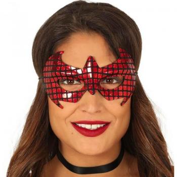Antifaz de superhéroe arácnido rojo