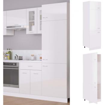 Armario frigorífico aglomerado blanco brillante 60x57x207 cm