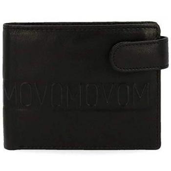 Movom Ribbon Cartera Horizontal con Cierre de Clic Negro 11x8,5x1 cms Piel