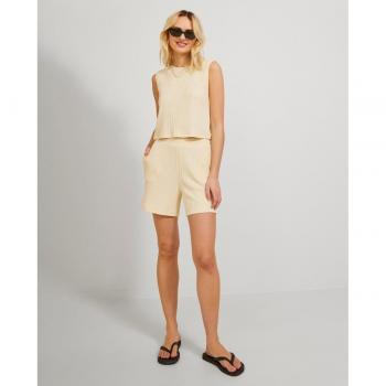 Jack & Jones - Shorts de punto con cintura elástica para mujer, modelo Jjxx 12226981-Beig, color beig