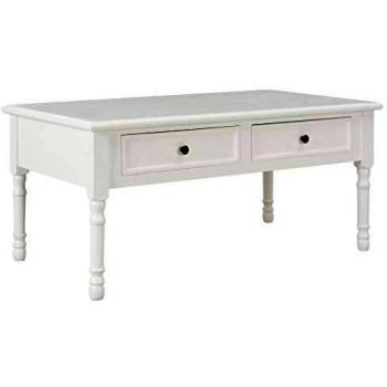 SengentoStyle Salontafel 100x55x45 cm hout wit