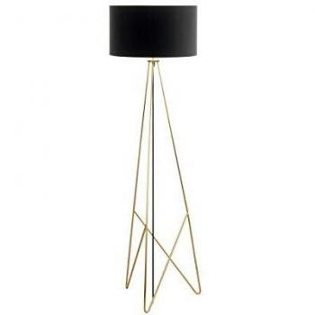 Lámpara de pie Camporale Eglo, altura 154 cm, diseño moderno en negro y oro, con pantalla textil y base de metal