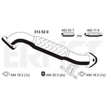 Tubo de escape ERNST 313520 para Ford Focus C-Max, Focus 2, Volvo V50, S40 II y Mazda 3 (5 puertas)
