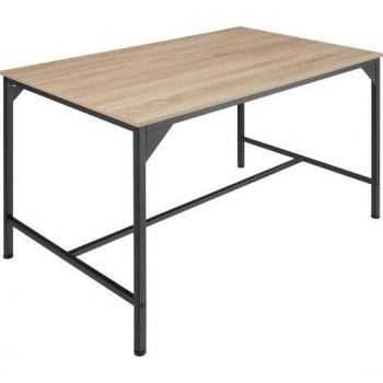 Mesa de comedor Belfast 120 x 75 x 75 cm - Mesa de comedor sencilla de estilo industrial con tablero de MDF estable con elegante veteado efecto madera y protector de melamina, estructura de acero resistente con revestimiento en polvo, ideal