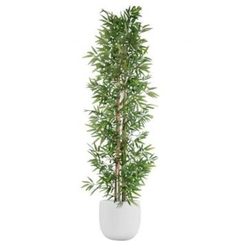 Árbol Home ESPRIT Poliéster Bambú 40 x 40 x 180 cm